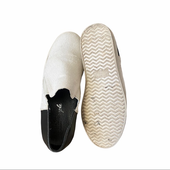 Free People | white calf + black leather slip on sneakers size 37 - Picture 4 of 4